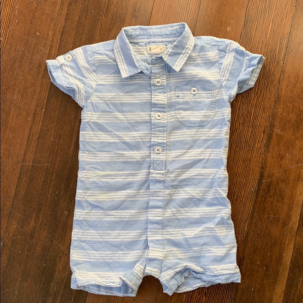Boys blues/white striped one piece